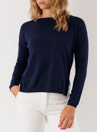 MAGLIA SPACCHI LATERALI BLU...