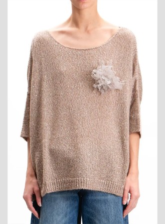 MAGLIA SCOLLO BARCA NUDE -...