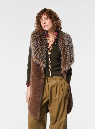 GILET LUNGO TESSUTO...