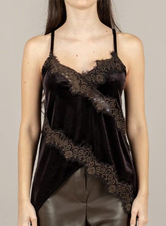 TOP CON PIZZO CIOCCOLATO -...