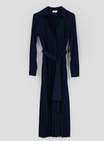 Abito midi in jersey blu -...