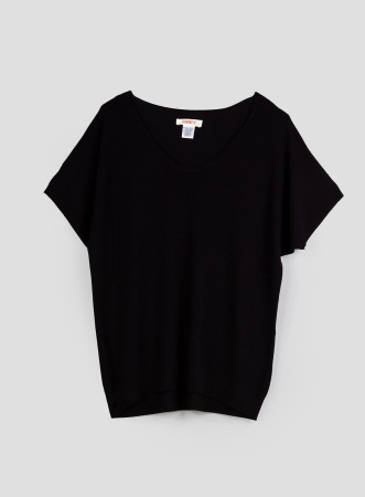 Kimono maniche corte nero -...