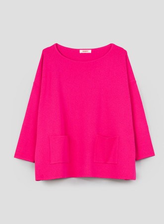 Maglia over con tasche pink...
