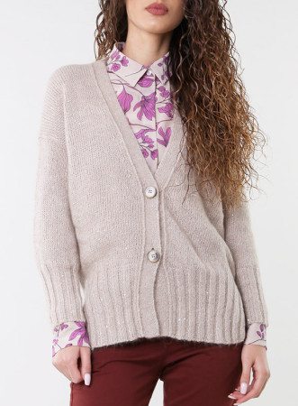JEFF- CARDIGAN IN MAGLIA CACHÀ