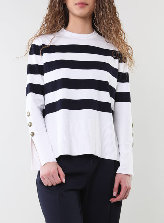 ANNITA - MAGLIA BIANCA RIGA...